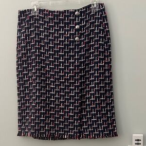 Talbots Blue and Red Pencil Skirt
